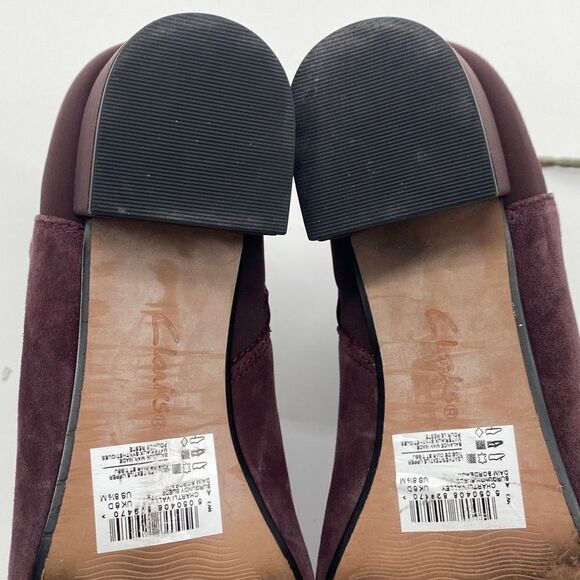 Clarks Collection Comfort Boots Side Zip Chartli Valley Burgundy Bordeaux size 8 - Picture 8 of 10